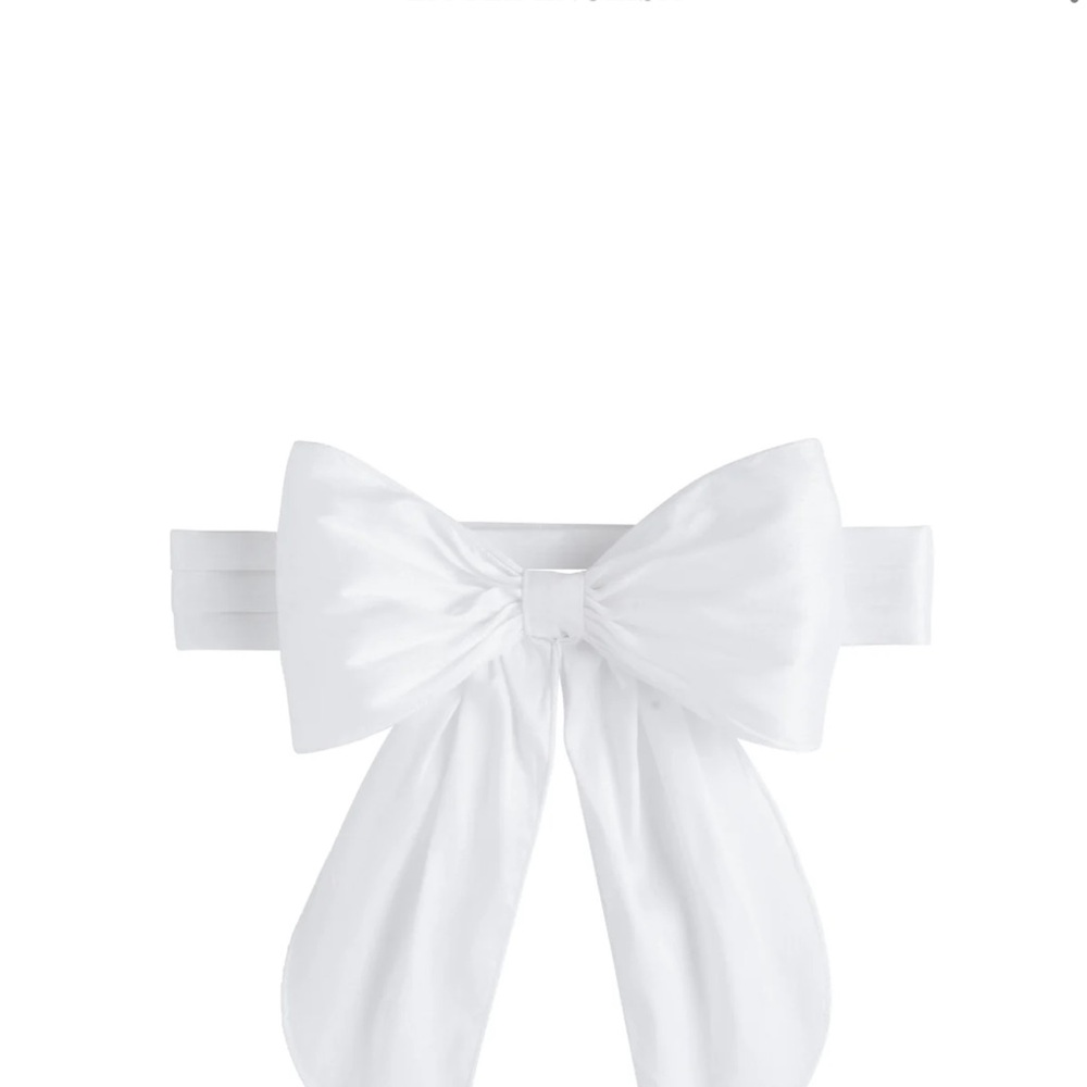 Little English White Bow Sash